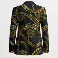 Hawaiian Kakau Art and Hisbiscus Tattoo Blazer Tribal Pattern-Reggae Style LT03 - Polynesian Pride