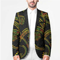 Hawaiian Kakau Art and Hisbiscus Tattoo Blazer Tribal Pattern-Reggae Style LT03 - Polynesian Pride