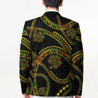 Hawaiian Kakau Art and Hisbiscus Tattoo Blazer Tribal Pattern-Reggae Style LT03 - Polynesian Pride