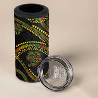 Hawaiian Kakau Art and Hibiscus Tattoo 4 in 1 Can Cooler Tumbler Tribal Pattern-Reggae Style LT03 - Polynesian Pride
