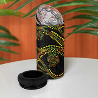 Hawaiian Kakau Art and Hibiscus Tattoo 4 in 1 Can Cooler Tumbler Tribal Pattern-Reggae Style LT03 - Polynesian Pride