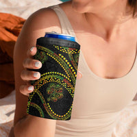 Hawaiian Kakau Art and Hibiscus Tattoo 4 in 1 Can Cooler Tumbler Tribal Pattern-Reggae Style LT03 - Polynesian Pride
