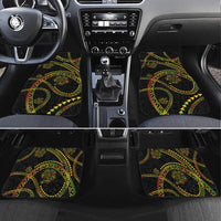 Hawaiian Kakau Art and Hisbiscus Tattoo Car Mats Tribal Pattern-Reggae Style LT03 Set 4pcs Black - Polynesian Pride