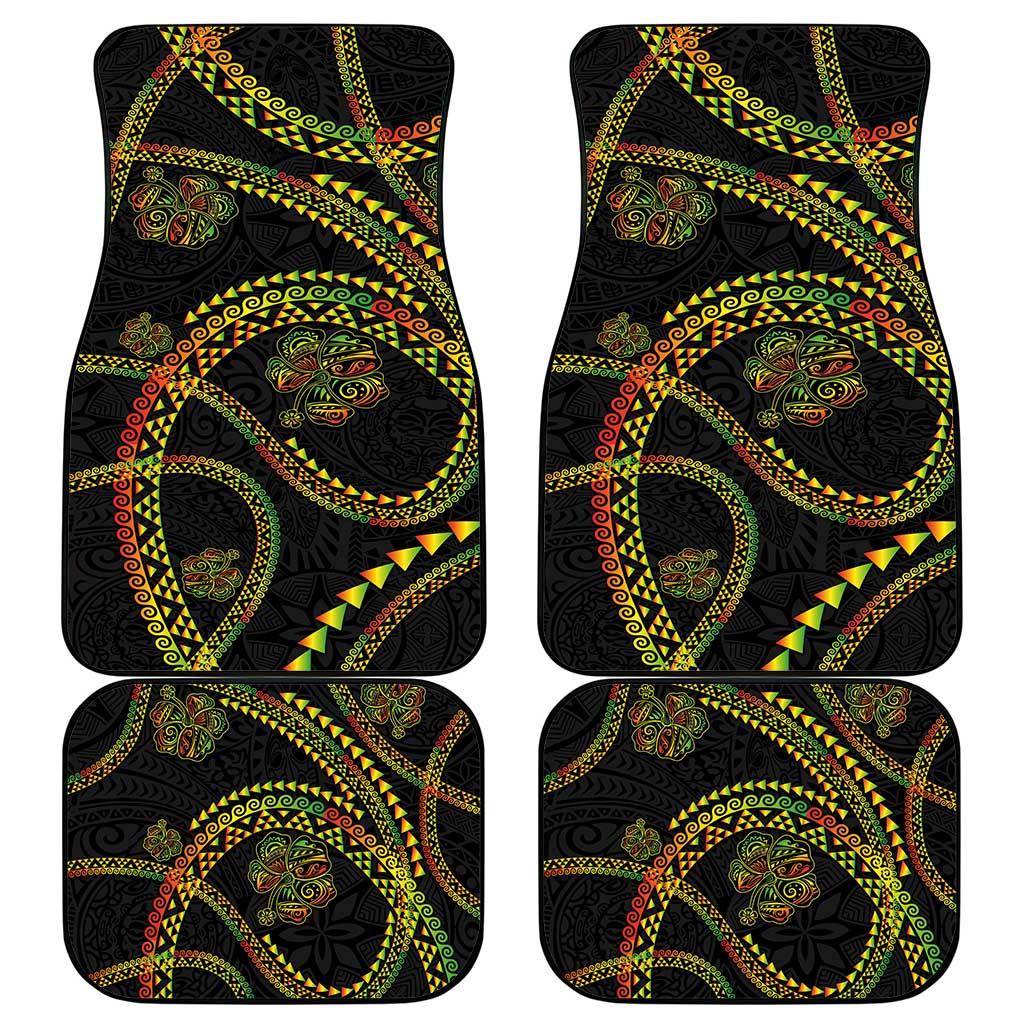 Hawaiian Kakau Art and Hisbiscus Tattoo Car Mats Tribal Pattern-Reggae Style LT03 - Polynesian Pride