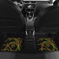 Hawaiian Kakau Art and Hisbiscus Tattoo Car Mats Tribal Pattern-Reggae Style LT03 Set 2pcs - Back Black - Polynesian Pride