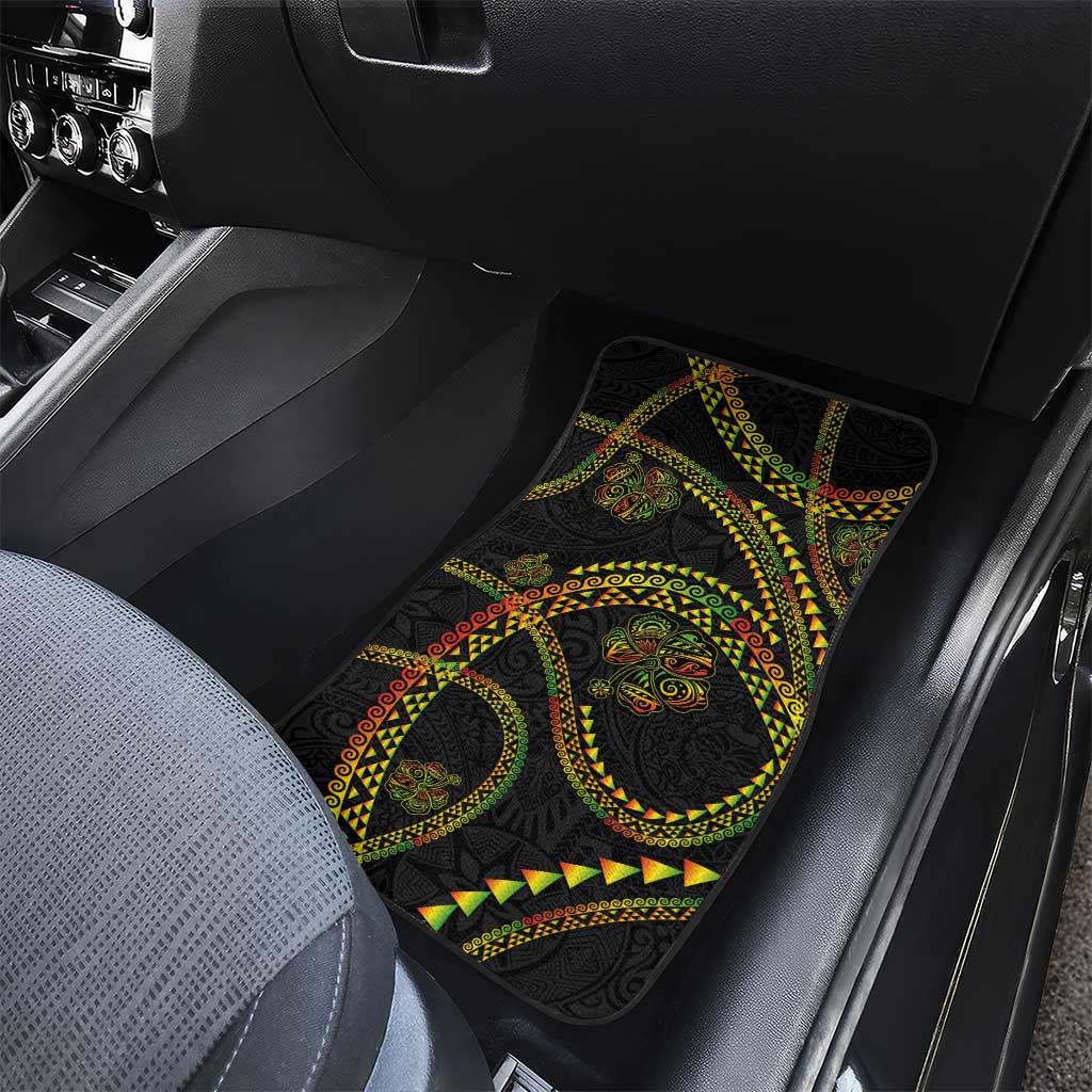 Hawaiian Kakau Art and Hisbiscus Tattoo Car Mats Tribal Pattern-Reggae Style LT03 - Polynesian Pride