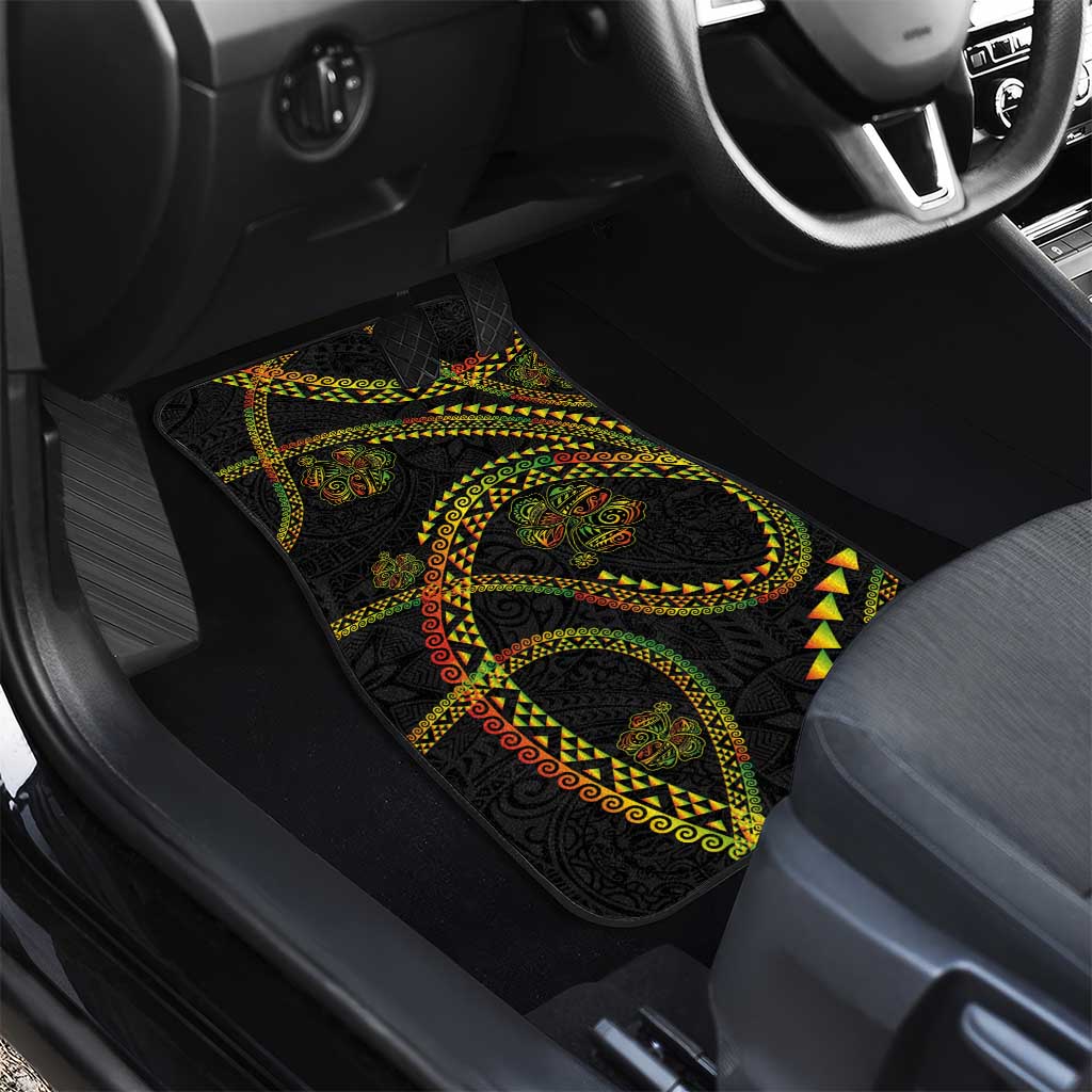 Hawaiian Kakau Art and Hisbiscus Tattoo Car Mats Tribal Pattern-Reggae Style LT03 - Polynesian Pride