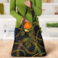 Hawaiian Kakau Art and Hisbiscus Tattoo Grocery Bag Tribal Pattern-Reggae Style LT03 - Polynesian Pride
