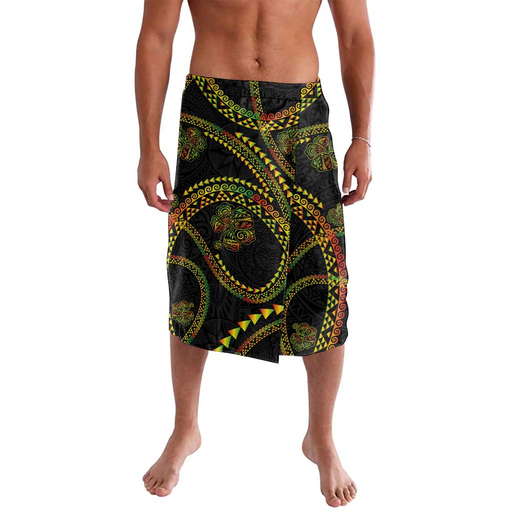 Hawaiian Kakau Art and Hisbiscus Tattoo Lavalava Tribal Pattern-Reggae Style LT03 Black - Polynesian Pride