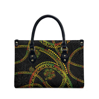 Hawaiian Kakau Art and Hisbiscus Tattoo Leather Bag Tribal Pattern-Reggae Style LT03 - Polynesian Pride