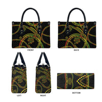 Hawaiian Kakau Art and Hisbiscus Tattoo Leather Bag Tribal Pattern-Reggae Style LT03 - Polynesian Pride