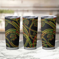 Hawaiian Kakau Art and Hibiscus Tattoo Tumbler Cup Tribal Pattern-Reggae Style LT03 - Polynesian Pride