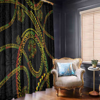 Hawaiian Kakau Art and Hisbiscus Tattoo Window Curtain Tribal Pattern-Reggae Style LT03 - Polynesian Pride