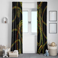 Hawaiian Kakau Art and Hisbiscus Tattoo Window Curtain Tribal Pattern-Reggae Style LT03 - Polynesian Pride