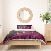 Hawaiian Abstract Sea Turtle Bedding Set Polynesian Tapa Art and Kakau Tattoo Pink WaterColor LT03 - Polynesian Pride