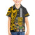 Hawaii Island Family Matching Puletasi Dress and Hawaiian Shirt Hawaiian Warrior and Kakau Symbols Abstract Tattoo LT03 Son's Shirt Yellow - Polynesian Pride