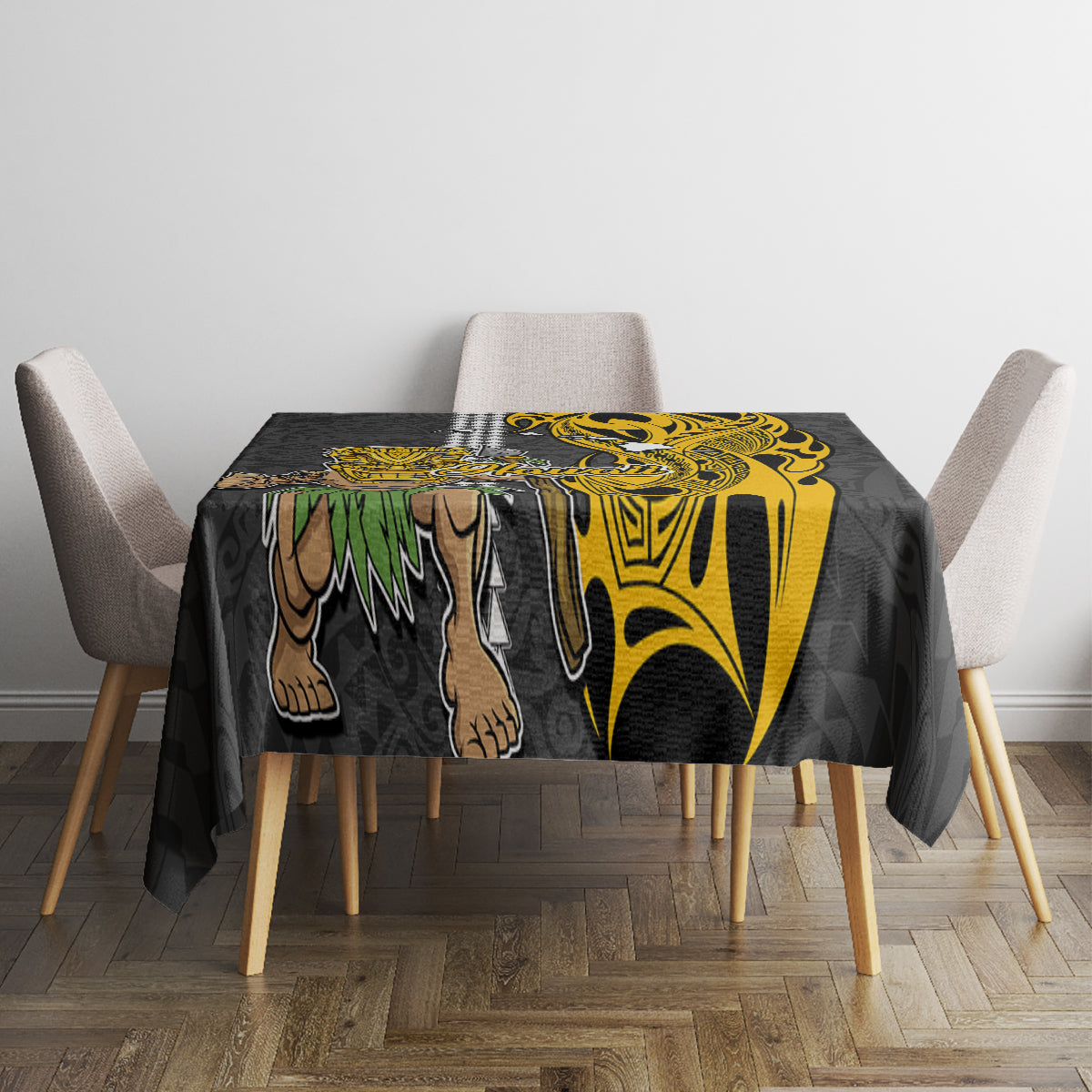 Hawaii Island Tablecloth Hawaiian Warrior and Kakau Symbols Abstract Tattoo LT03 - Polynesian Pride