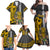 Custom Hawaii Island Family Matching Off Shoulder Maxi Dress and Hawaiian Shirt Hawaiian Warrior and Kakau Symbols Abstract Tattoo LT03 - Polynesian Pride