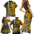 Custom Hawaii Island Family Matching Short Sleeve Bodycon Dress and Hawaiian Shirt Hawaiian Warrior and Kakau Symbols Abstract Tattoo LT03 - Polynesian Pride