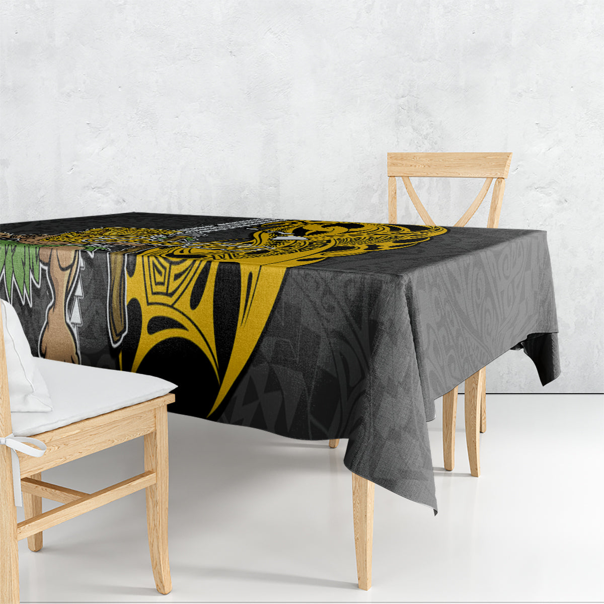 Custom Hawaii Island Tablecloth Hawaiian Warrior and Kakau Symbols Abstract Tattoo LT03 - Polynesian Pride
