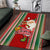 Kiribati Christmas Area Rug Santa With Gift Bag Behind Ribbons Seamless Red Maori LT03 Red - Polynesian Pride