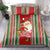 Kiribati Christmas Bedding Set Santa With Gift Bag Behind Ribbons Seamless Red Maori LT03 - Polynesian Pride