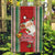 Kiribati Christmas Garden Flag Santa With Gift Bag Behind Ribbons Seamless Red Maori LT03 Garden Flag Red - Polynesian Pride