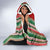 Kiribati Christmas Hooded Blanket Santa With Gift Bag Behind Ribbons Seamless Red Maori LT03 - Polynesian Pride