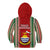 Kiribati Christmas Kid Hoodie Santa With Gift Bag Behind Ribbons Seamless Red Maori LT03 - Polynesian Pride