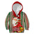 Kiribati Christmas Kid Hoodie Santa With Gift Bag Behind Ribbons Seamless Red Maori LT03 - Polynesian Pride