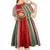 Kiribati Christmas Kid Short Sleeve Dress Santa With Gift Bag Behind Ribbons Seamless Red Maori LT03 - Polynesian Pride