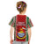 Kiribati Christmas Kid T Shirt Santa With Gift Bag Behind Ribbons Seamless Red Maori LT03 - Polynesian Pride