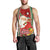 Kiribati Christmas Men Tank Top Santa With Gift Bag Behind Ribbons Seamless Red Maori LT03 - Polynesian Pride