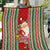 Kiribati Christmas Quilt Santa With Gift Bag Behind Ribbons Seamless Red Maori LT03 Red - Polynesian Pride