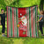 Kiribati Christmas Quilt Santa With Gift Bag Behind Ribbons Seamless Red Maori LT03 - Polynesian Pride