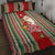 Kiribati Christmas Quilt Bed Set Santa With Gift Bag Behind Ribbons Seamless Red Maori LT03 - Polynesian Pride