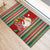 Kiribati Christmas Rubber Doormat Santa With Gift Bag Behind Ribbons Seamless Red Maori LT03 - Polynesian Pride