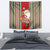 Kiribati Christmas Tapestry Santa With Gift Bag Behind Ribbons Seamless Red Maori LT03 - Polynesian Pride