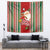 Kiribati Christmas Tapestry Santa With Gift Bag Behind Ribbons Seamless Red Maori LT03 - Polynesian Pride