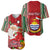 Custom Kiribati Christmas Baseball Jersey Santa With Gift Bag Behind Ribbons Seamless Red Maori LT03 - Polynesian Pride