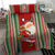 Custom Kiribati Christmas Bedding Set Santa With Gift Bag Behind Ribbons Seamless Red Maori LT03 - Polynesian Pride