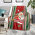 Custom Kiribati Christmas Blanket Santa With Gift Bag Behind Ribbons Seamless Red Maori LT03 - Polynesian Pride