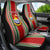 Custom Kiribati Christmas Car Seat Cover Santa With Gift Bag Behind Ribbons Seamless Red Maori LT03 - Polynesian Pride