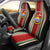 Custom Kiribati Christmas Car Seat Cover Santa With Gift Bag Behind Ribbons Seamless Red Maori LT03 - Polynesian Pride