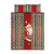 Custom Kiribati Christmas Quilt Bed Set Santa With Gift Bag Behind Ribbons Seamless Red Maori LT03 Red - Polynesian Pride