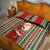 Custom Kiribati Christmas Quilt Bed Set Santa With Gift Bag Behind Ribbons Seamless Red Maori LT03 - Polynesian Pride