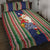 Kiribati Christmas Quilt Bed Set Santa With Gift Bag Behind Ribbons Seamless Blue Maori LT03 - Polynesian Pride