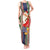 Kiribati Christmas Tank Maxi Dress Santa With Gift Bag Behind Ribbons Seamless Blue Maori LT03 Women Blue - Polynesian Pride