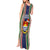 Kiribati Christmas Tank Maxi Dress Santa With Gift Bag Behind Ribbons Seamless Blue Maori LT03 - Polynesian Pride