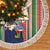 Kiribati Christmas Tree Skirt Santa With Gift Bag Behind Ribbons Seamless Blue Maori LT03 - Polynesian Pride